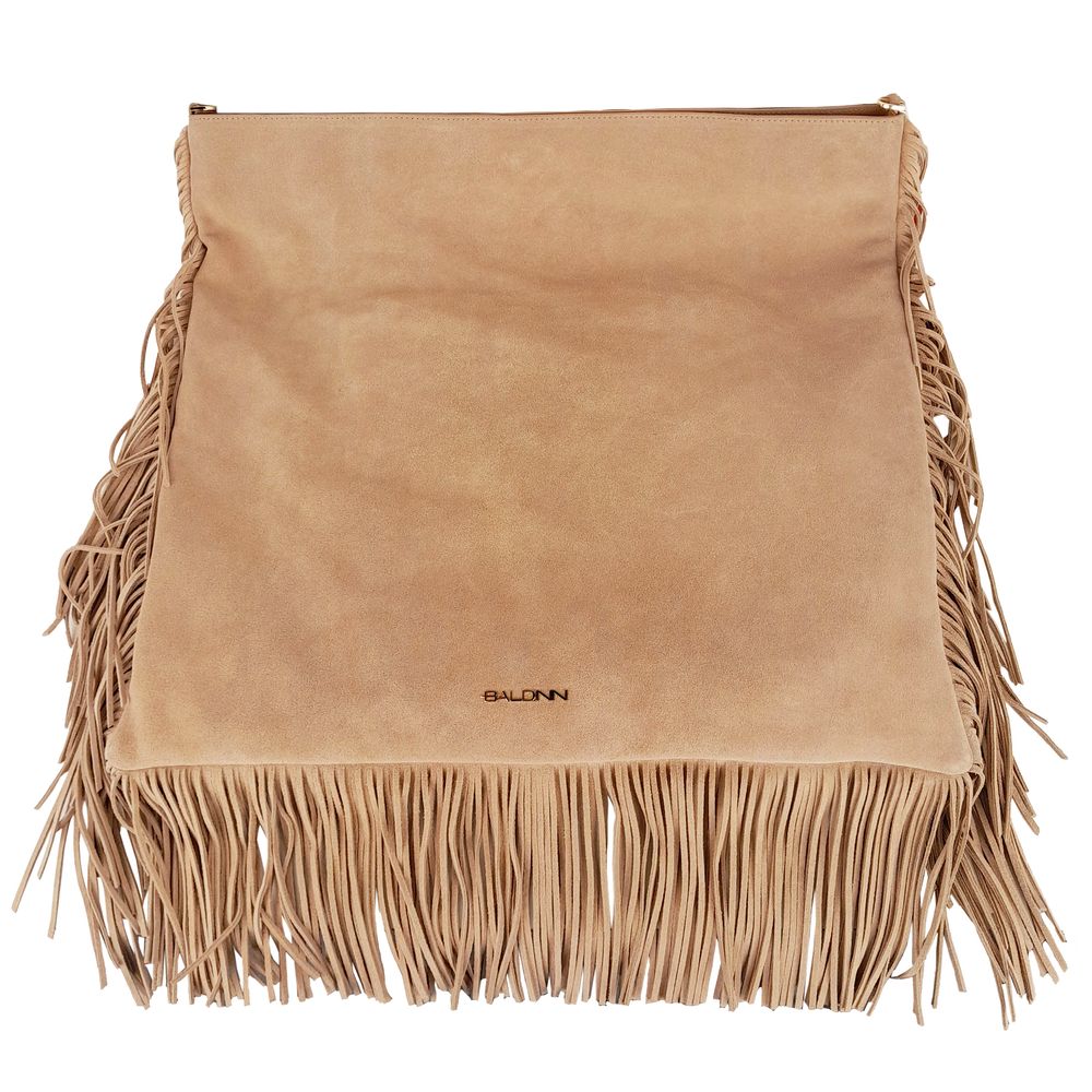 Baldinini Trend Beige Kalbsleder Damen Crossbody Tasche